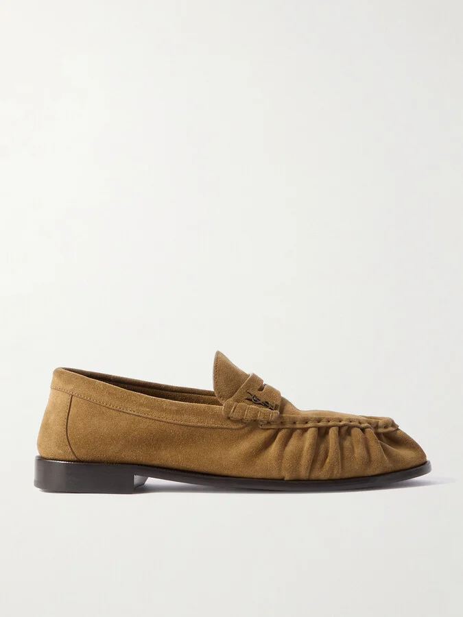 SAINT LAURENT - Le Loafer Suede Loafers - Brown