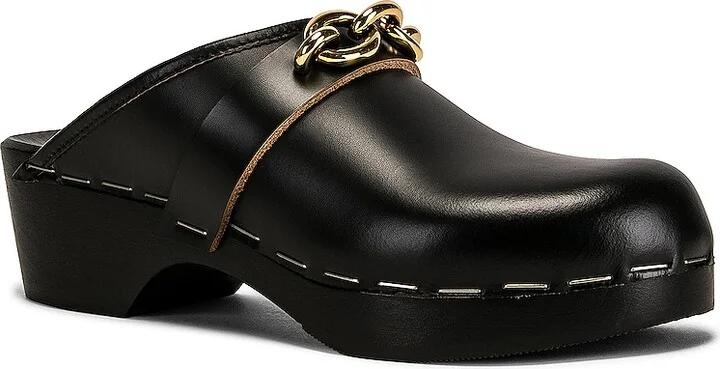 Saint Laurent Le Maillon Clogs in Black - Image 2