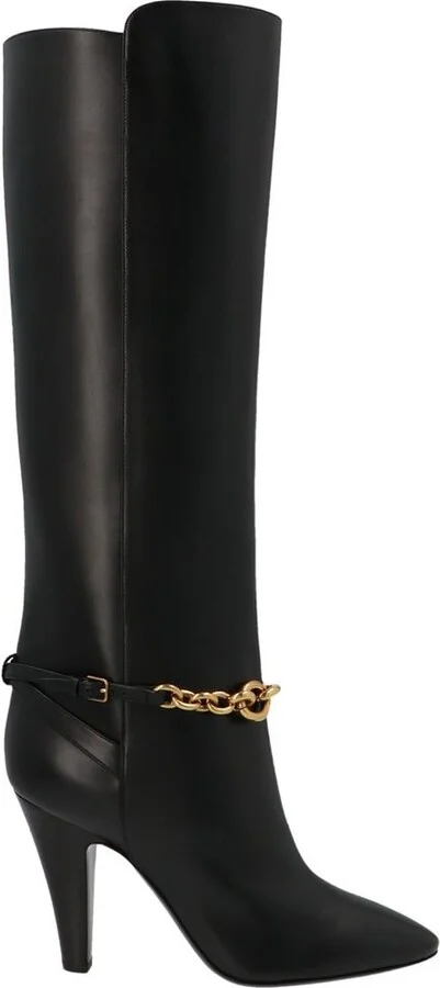 Saint Laurent Le Mailon Chain-Detailed Boots