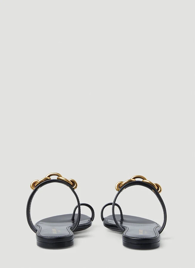 Saint Laurent Le Mallion Flat Sandals - Woman Sandals Black Eu - 36 - Image 4