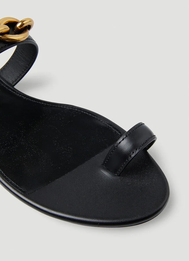Saint Laurent Le Mallion Flat Sandals - Woman Sandals Black Eu - 36 - Image 5