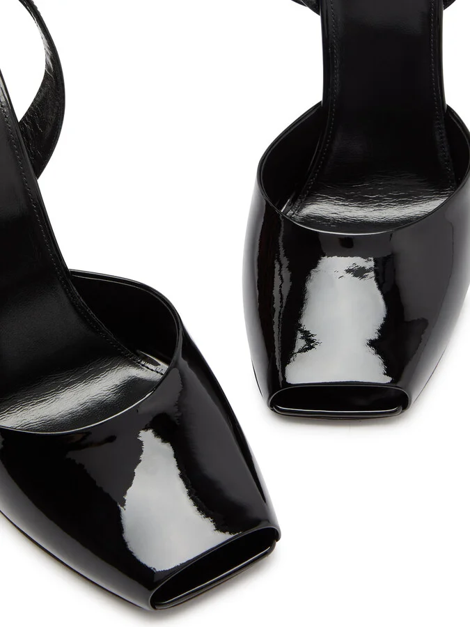 Saint Laurent Le Scandale 110 Patent Leather Wedge Sandals - Image 3