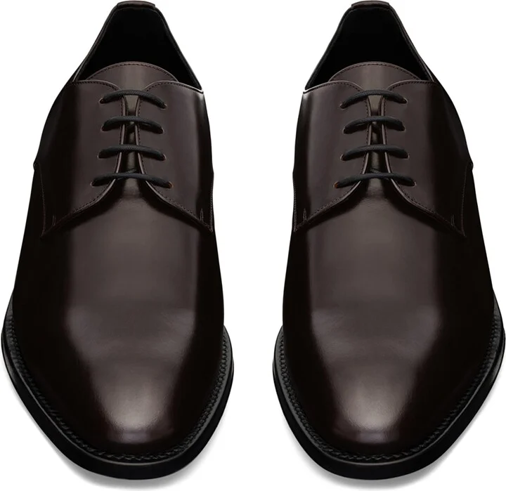 Saint Laurent Leather Adrien Derby Shoes - Image 2