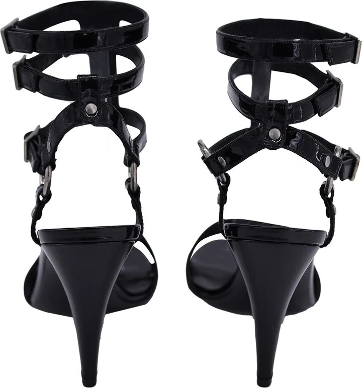 Saint Laurent Leather Ankle Cage Strap Heel (Authentic Pre-Loved) - Image 2
