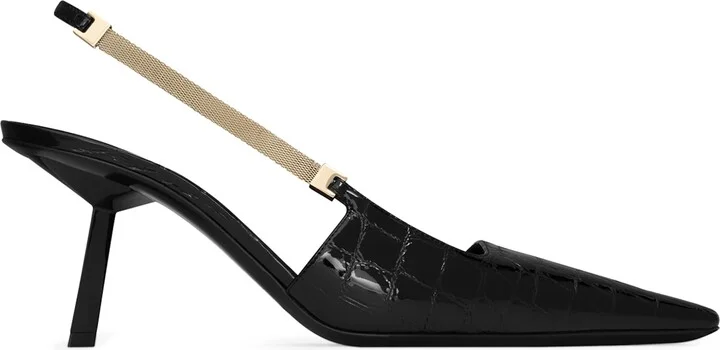 Saint Laurent Leather Aston Slingback Pumps 75