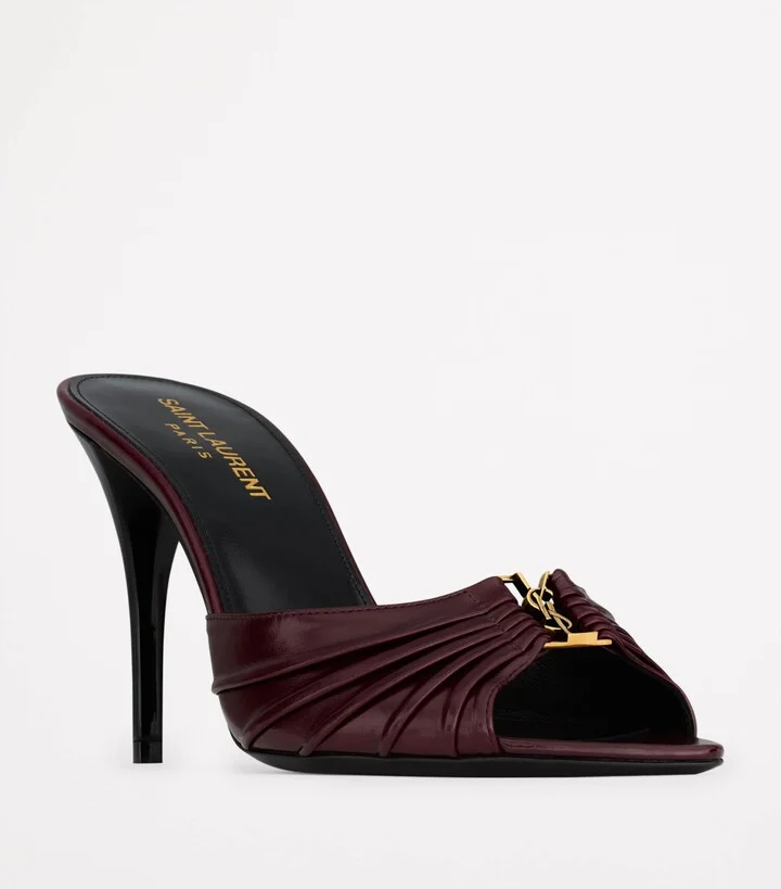 Saint Laurent Leather Babylone Mules 90 - Image 3