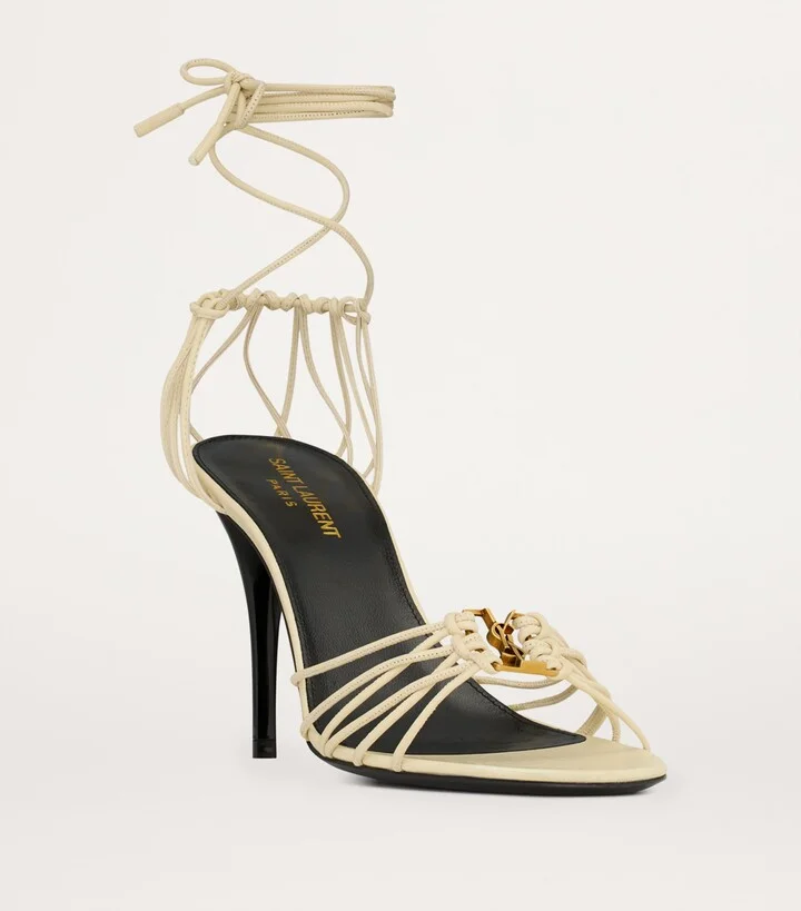 Saint Laurent Leather Babylone Sandals 90 - Image 2