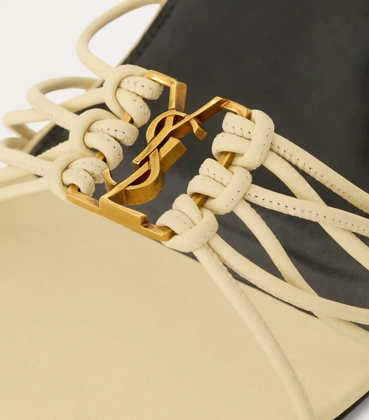 Saint Laurent Leather Babylone Sandals 90 - Image 4