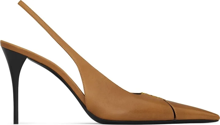 Saint Laurent Leather Babylone Slingback Pumps 90