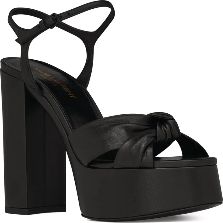 Saint Laurent Leather Bianca Sandals 85 - Image 3
