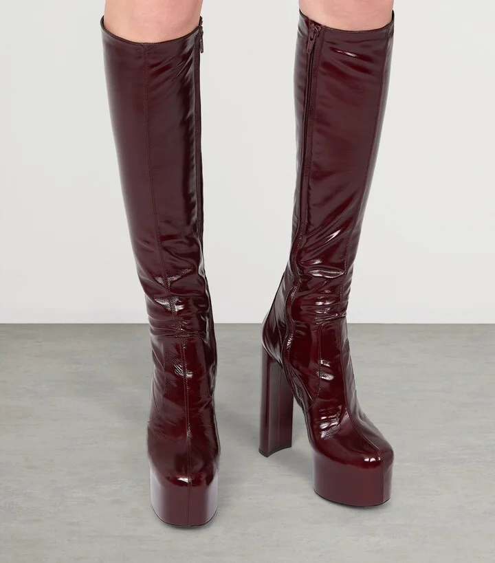 Saint Laurent Leather Billy Knee-High Boots 95 - Image 2