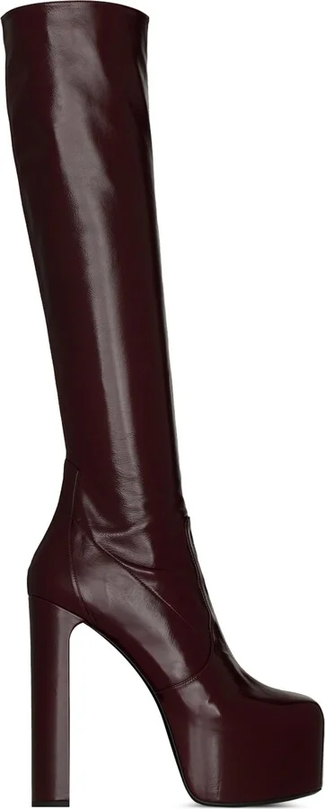 Saint Laurent Leather Billy Knee-High Boots 95
