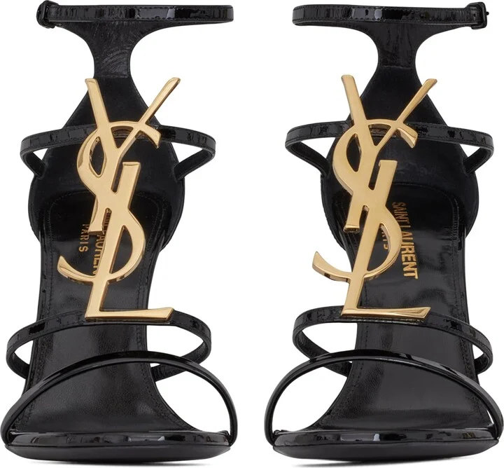 Saint Laurent Leather Cassandra Sandals 110 - Image 3