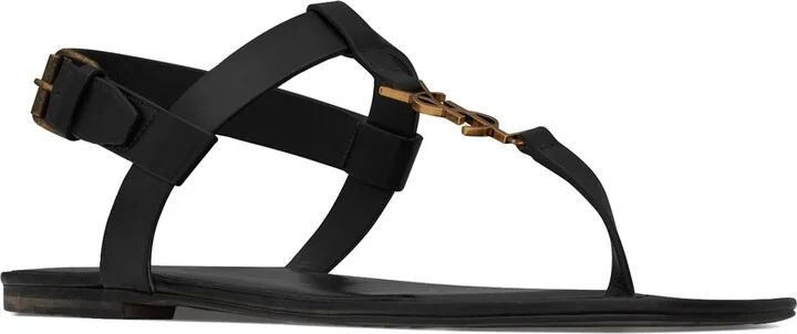 Saint Laurent Leather Cassandra Sandals - Image 3
