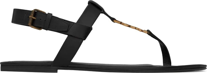 Saint Laurent Leather Cassandra Sandals