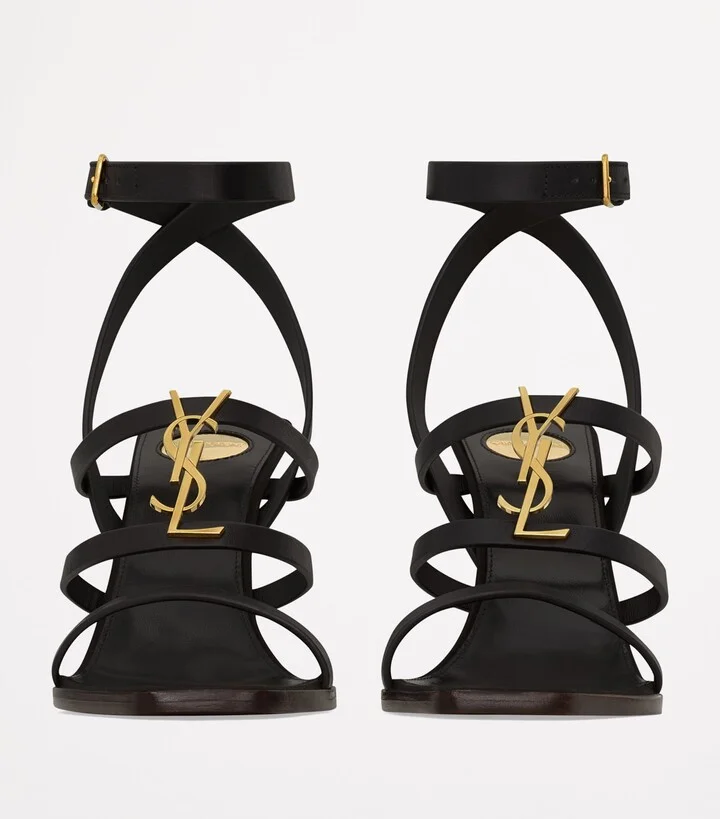 Saint Laurent Leather Cassandra Wedges 90 - Image 2