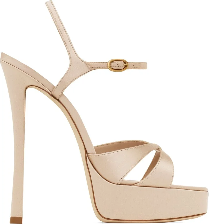 Saint Laurent Leather Debbie Platform Sandals 110