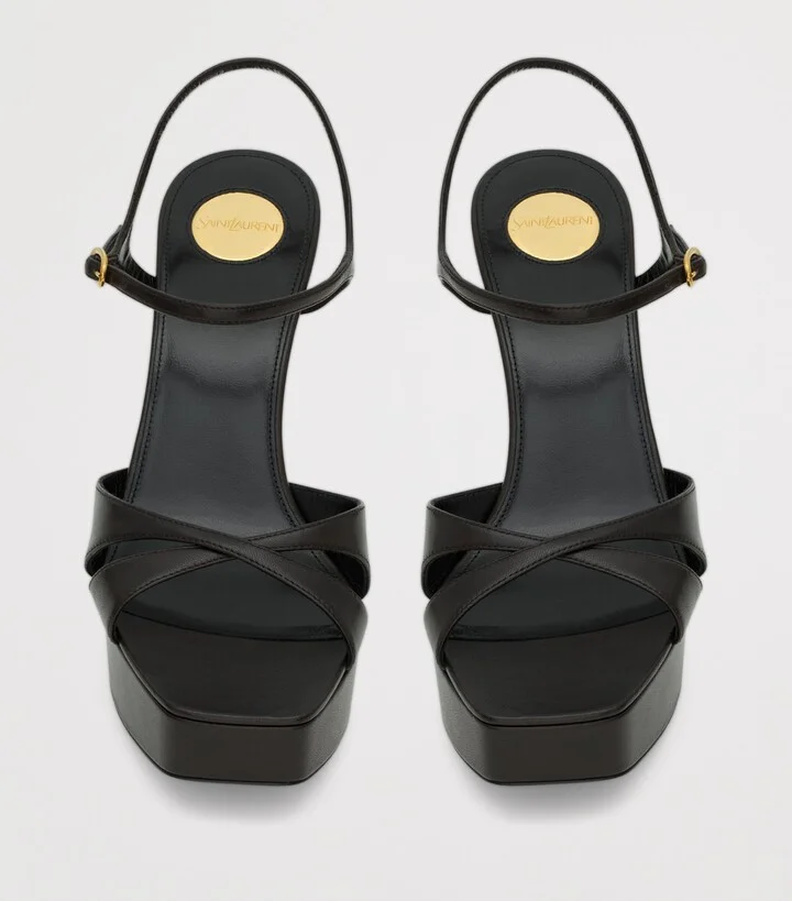 Saint Laurent Leather Debbie Platform Sandals 85 - Image 2