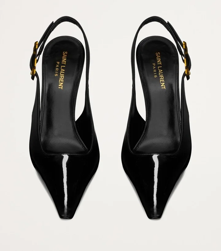Saint Laurent Leather Dune Heeled Slingbacks 110 - Image 2
