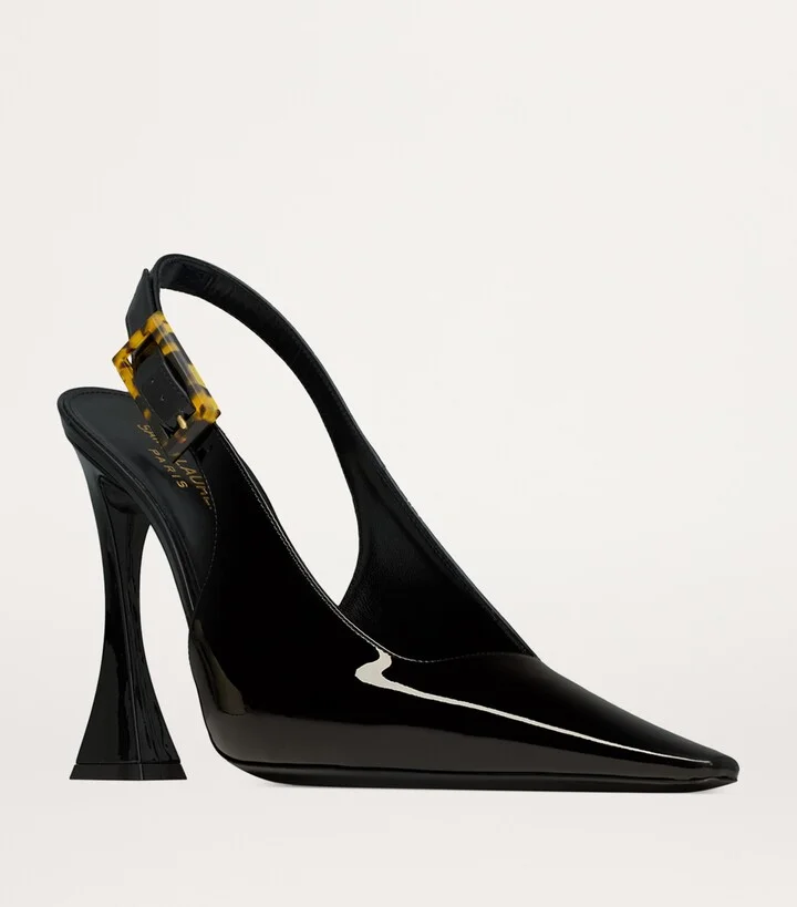 Saint Laurent Leather Dune Heeled Slingbacks 110 - Image 3