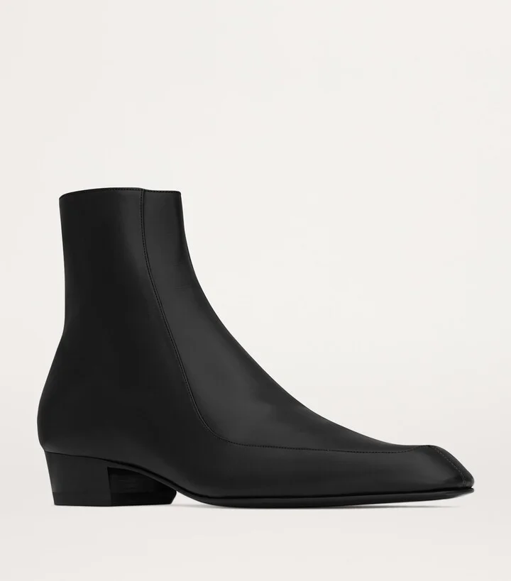 Saint Laurent Leather Hitch Boots - Image 2