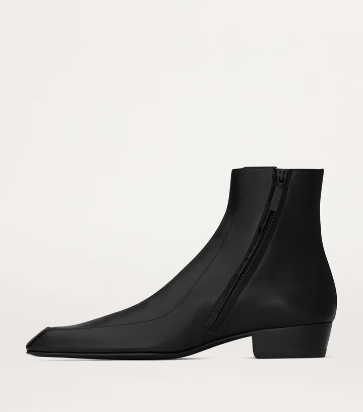 Saint Laurent Leather Hitch Boots - Image 3