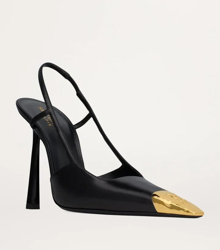 Saint Laurent Leather Jeanne Slingback Pumps 110 - Image 2