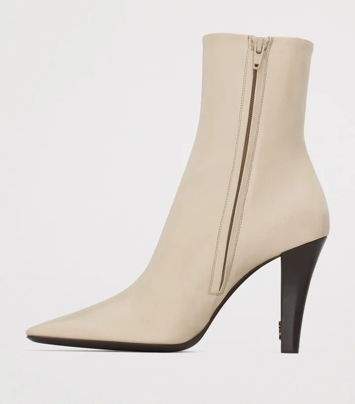 Saint Laurent Leather Jill Ankle Boots 95 - Image 3