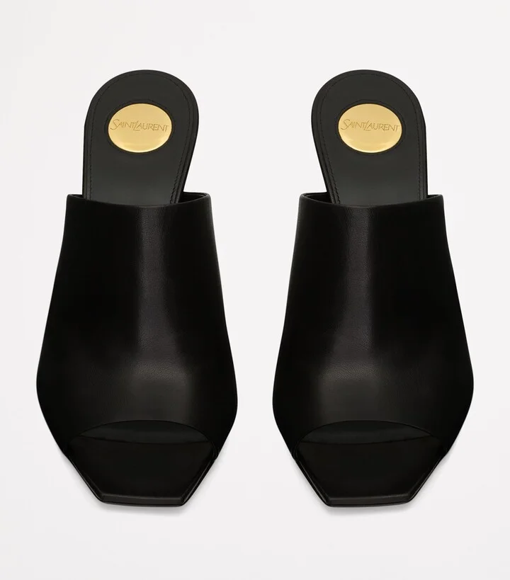 Saint Laurent Leather Jill Mules 95 - Image 2