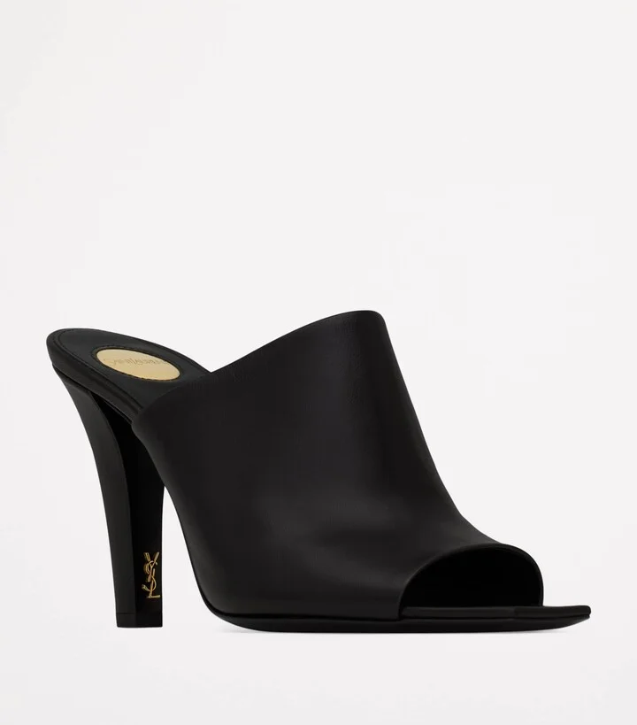 Saint Laurent Leather Jill Mules 95 - Image 3