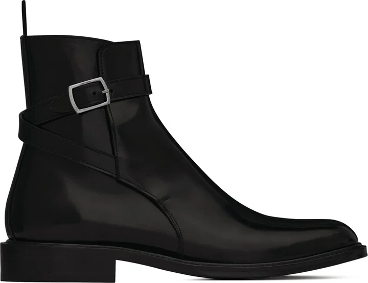 Saint Laurent Leather Jodhpur Ankle Boots
