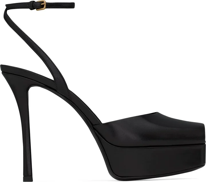 Saint Laurent Leather La Scandale Platform Sandals 85