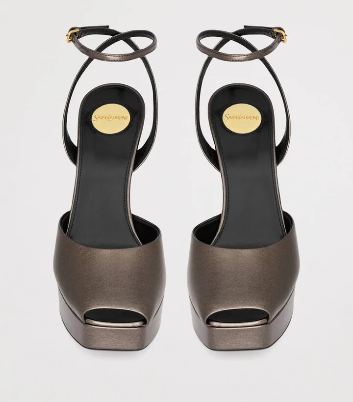 Saint Laurent Leather La Scandale Sandals 85 - Image 2
