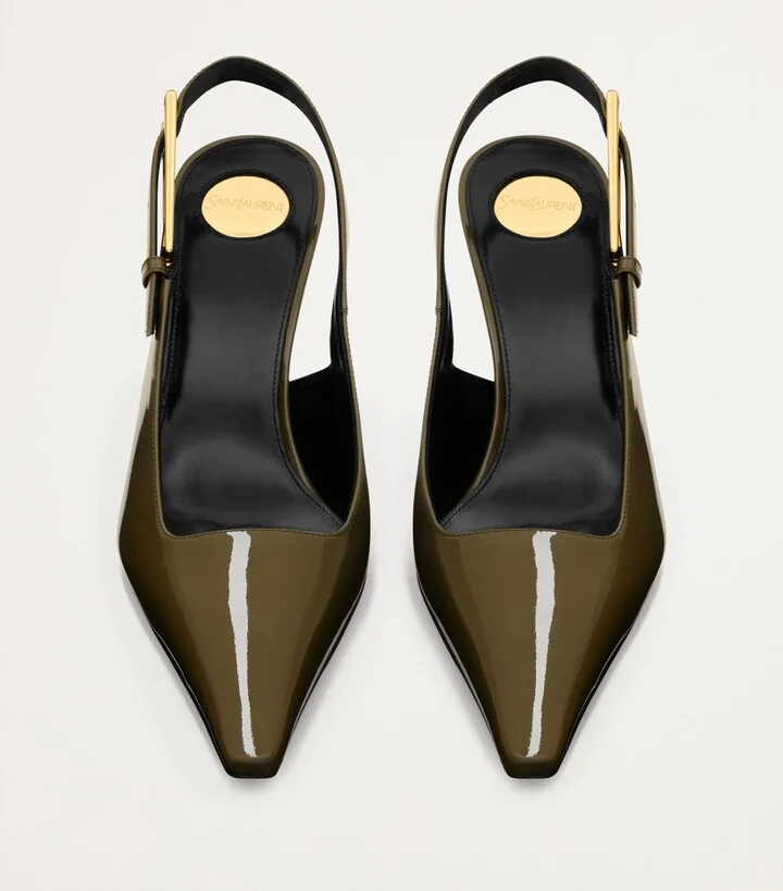 Saint Laurent Leather Lee Slingback Pumps 75 - Image 2
