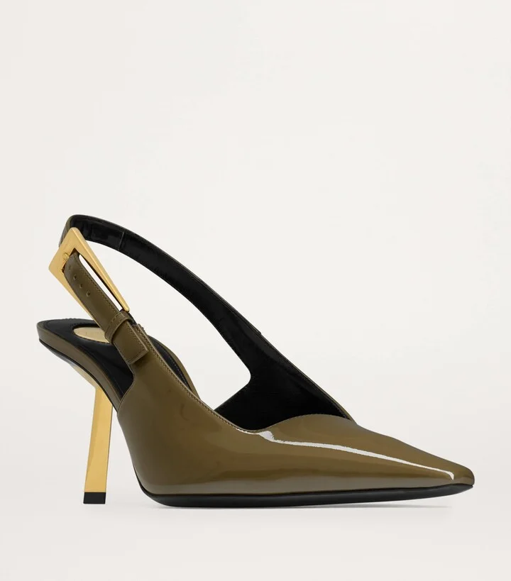 Saint Laurent Leather Lee Slingback Pumps 75 - Image 3