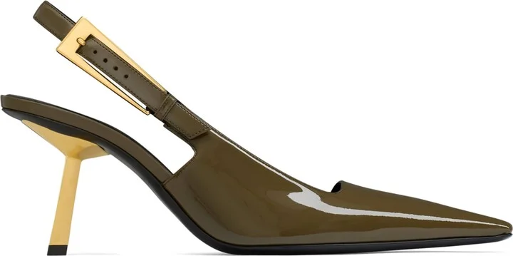 Saint Laurent Leather Lee Slingback Pumps 75
