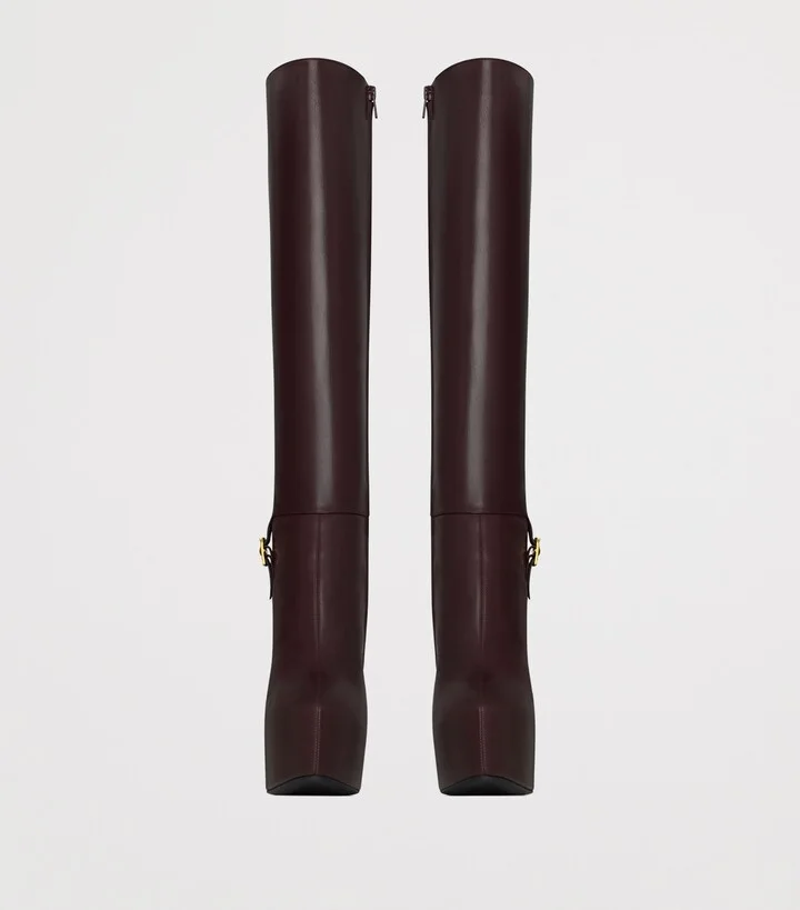 Saint Laurent Leather Nico Platform Boots 105 - Image 2