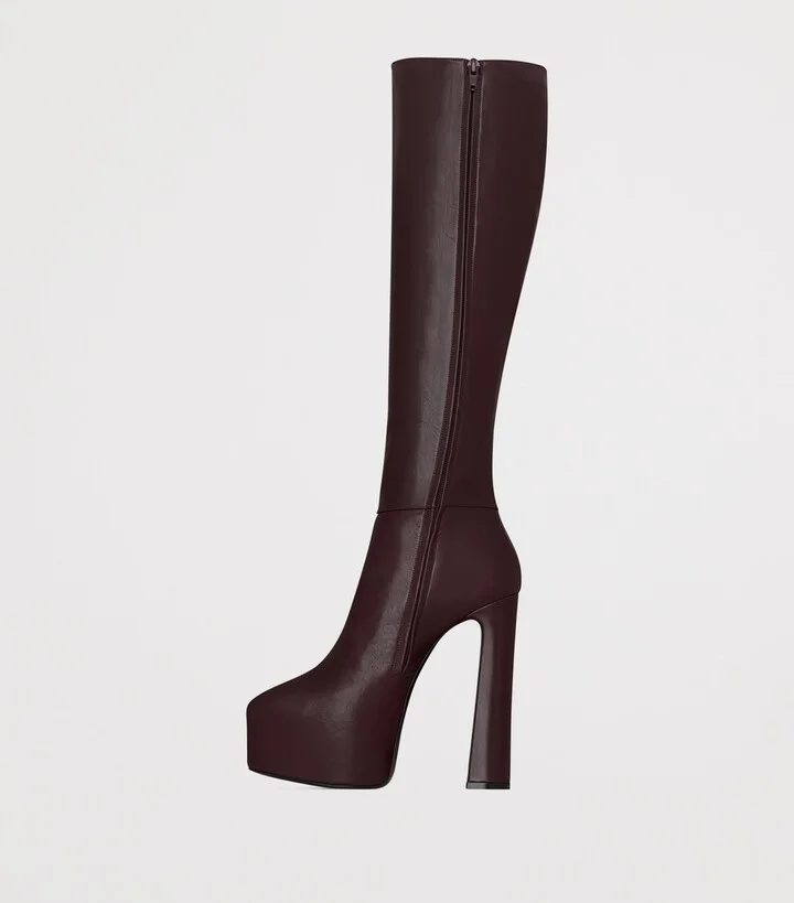 Saint Laurent Leather Nico Platform Boots 105 - Image 4