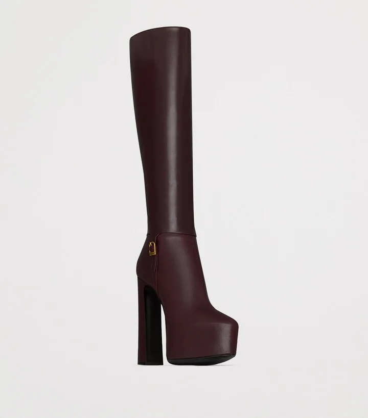 Saint Laurent Leather Nico Platform Boots 105 - Image 5