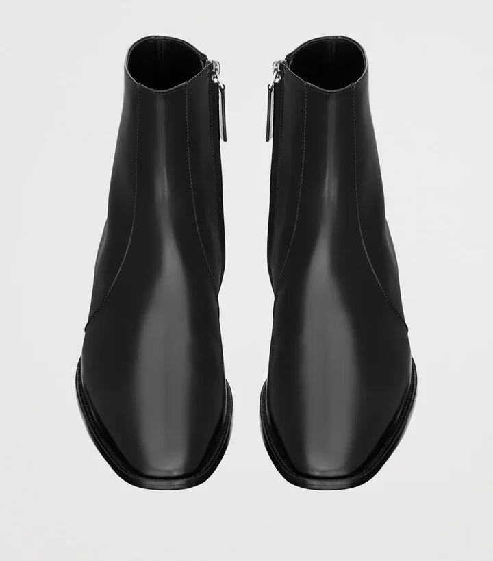 Saint Laurent Leather Roman Ankle Boots - Image 2