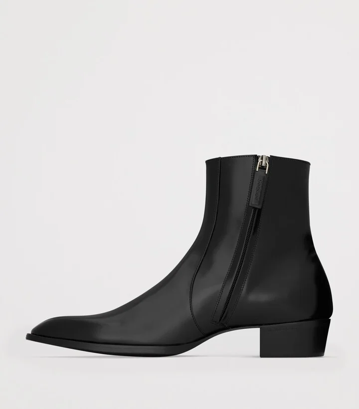 Saint Laurent Leather Roman Ankle Boots - Image 3