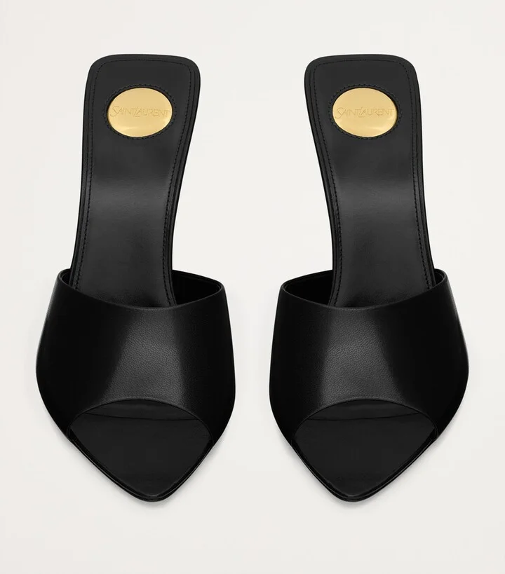 Saint Laurent Leather Romy Mules 90 - Image 2