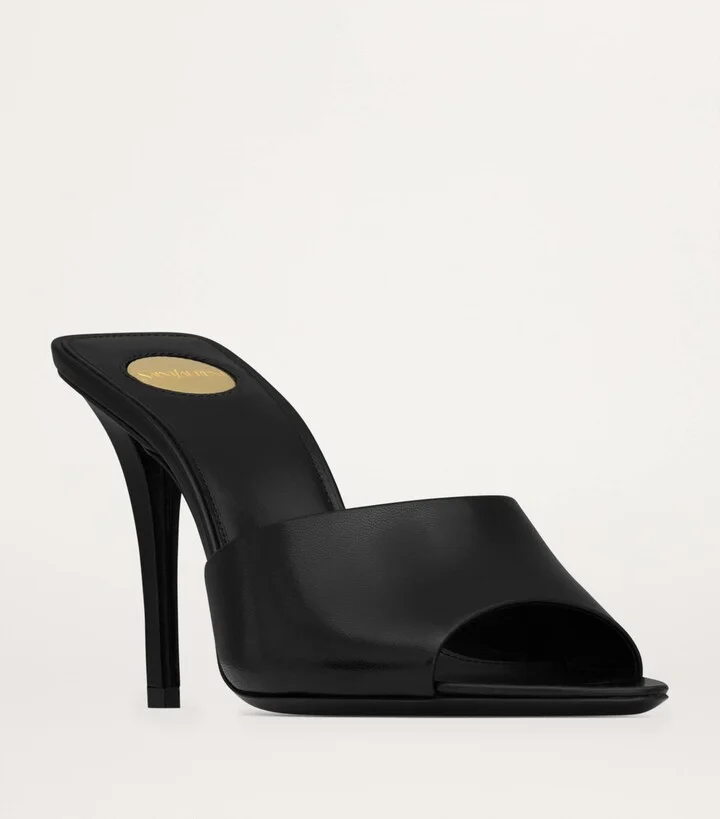 Saint Laurent Leather Romy Mules 90 - Image 3