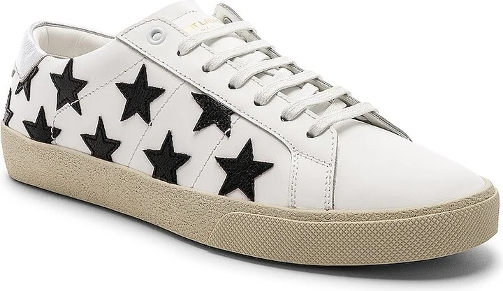 Saint Laurent Leather SL/06 Low-Top Star Sneakers in White - Image 2