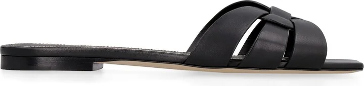 Saint Laurent Leather Slides - Image 2