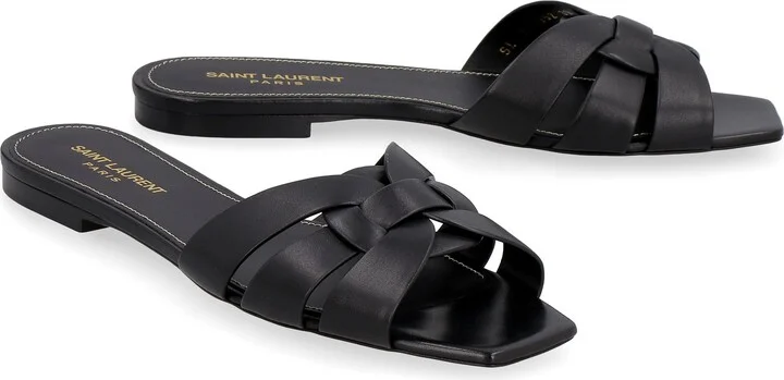 Saint Laurent Leather Slides - Image 3