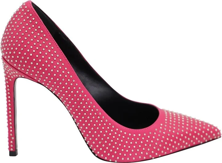 Saint Laurent Leather Studded Pointed Toe Pump (Authentic Pre-Loved) - Image 2