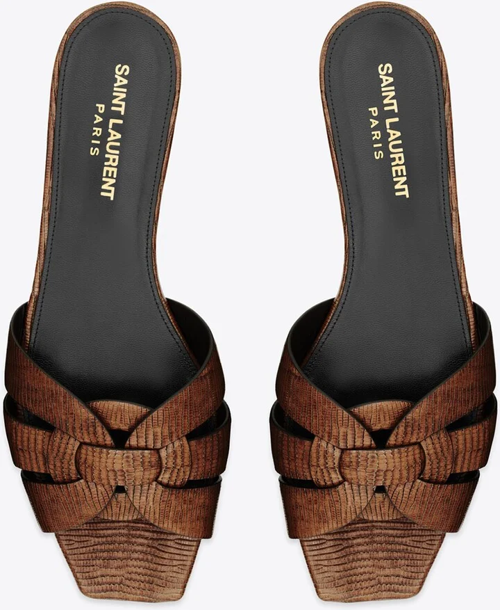 Saint Laurent Leather Tribute Slippers - Image 2
