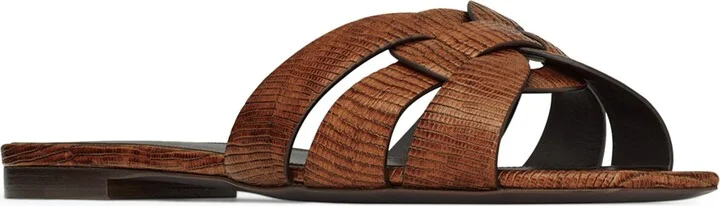 Saint Laurent Leather Tribute Slippers - Image 3