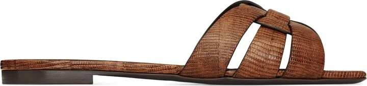 Saint Laurent Leather Tribute Slippers